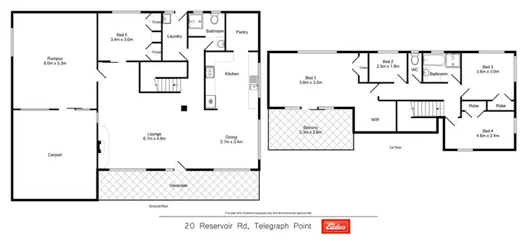 Floorplan of Homely rural property listing, 20 Reservoir Road, Telegraph Point NSW 2441