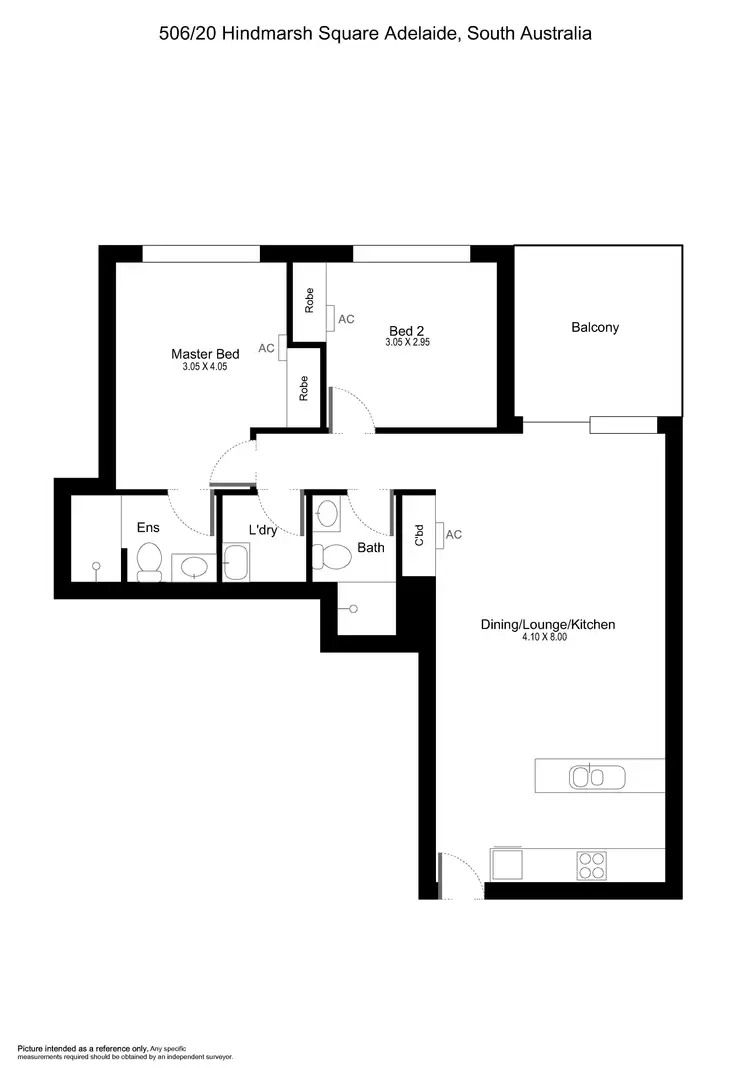 Floorplan of Homely unit listing, 506/20 Hindmarsh Square, Adelaide SA 5000