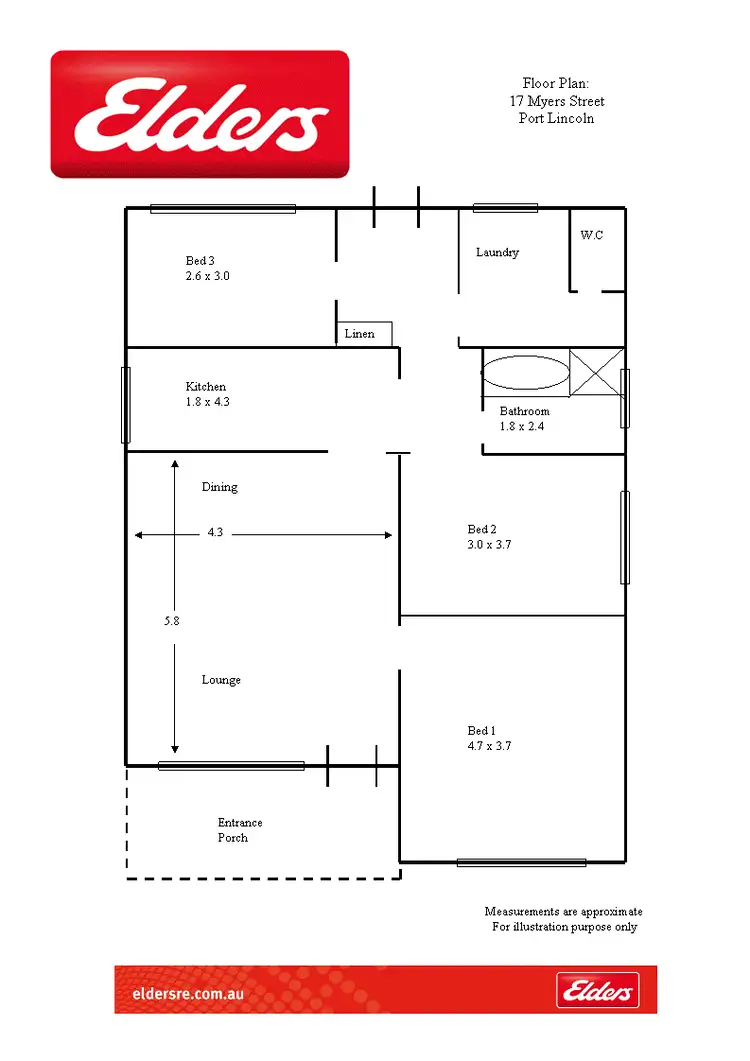 Floorplan of Homely house listing, 17 MYERS STREET, Port Lincoln SA 5606