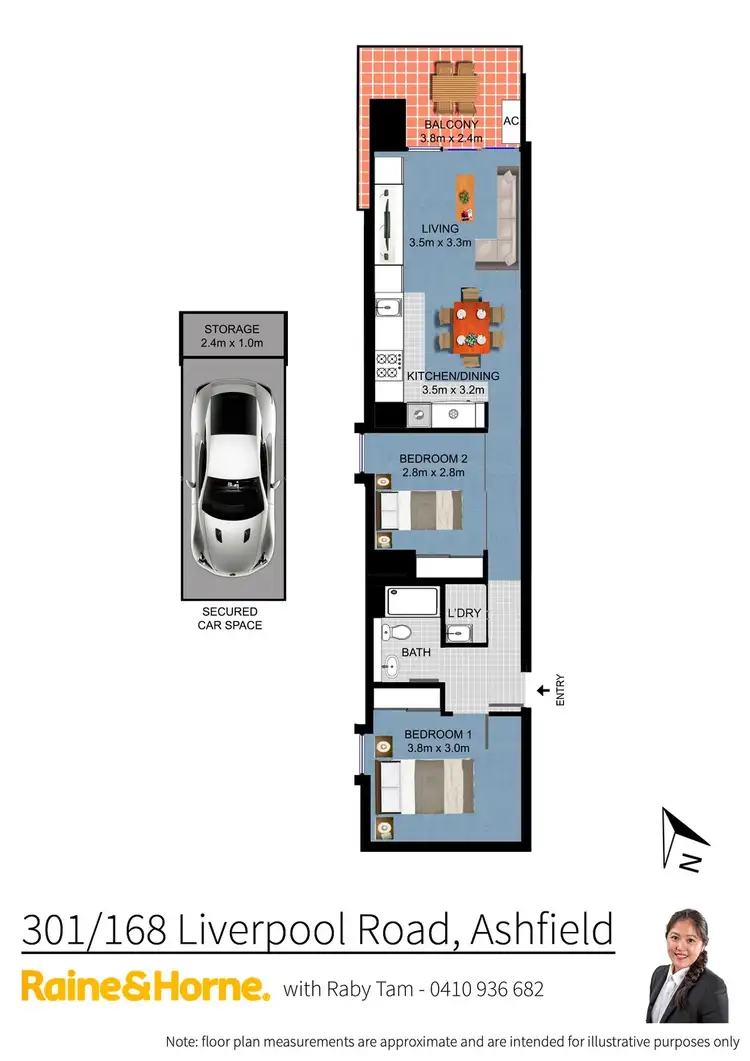Floorplan of Homely apartment listing, 301/168 Liverpool Road, Ashfield NSW 2131