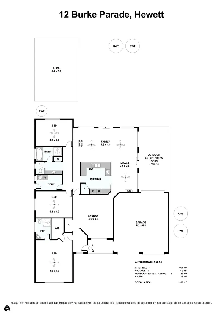 Floorplan of Homely house listing, 12 Burke Parade, Hewett SA 5118