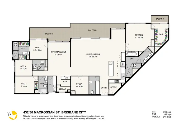 Floorplan of Homely apartment listing, 432/30 Macrossan Street, Brisbane City QLD 4000