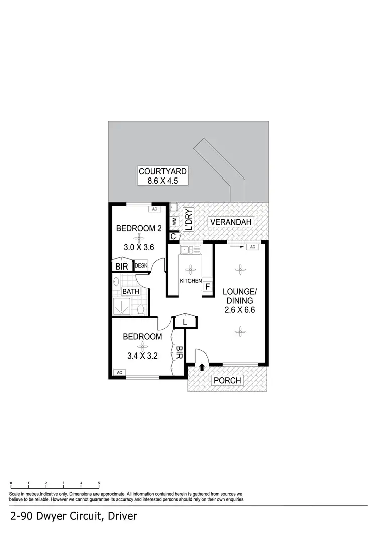 Floorplan of Homely unit listing, 2/90 Dwyer Circuit, Driver NT 830