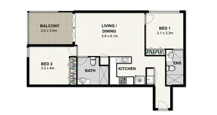 Floorplan of Homely apartment listing, 3505/108 Albert Street, Brisbane City QLD 4000