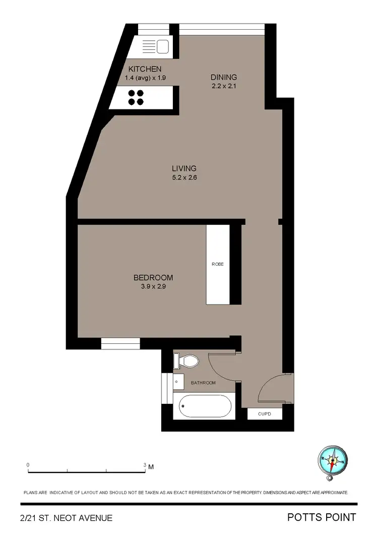Floorplan of Homely apartment listing, 2/21 St Neot Avenue, Potts Point NSW 2011