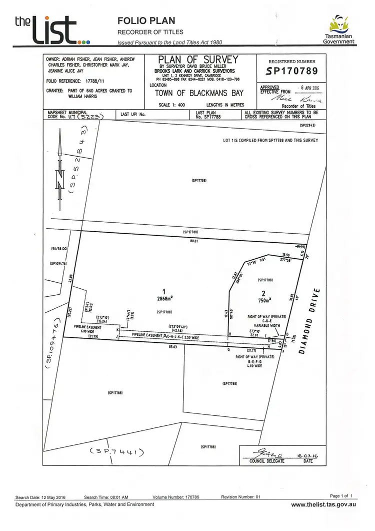 Floorplan of Homely land listing, 53A Diamond Drive, Blackmans Bay TAS 7052
