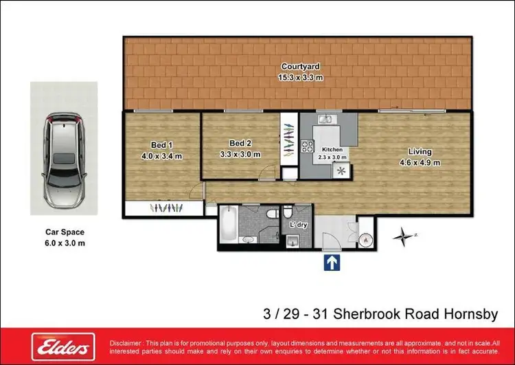 Floorplan of Homely unit listing, 3/29-31 Sherbrook Rd, Hornsby NSW 2077