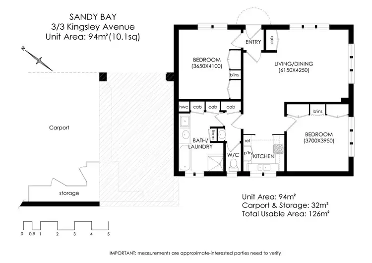 Floorplan of Homely unit listing, 3/3 Kingsley Avenue, Sandy Bay TAS 7005