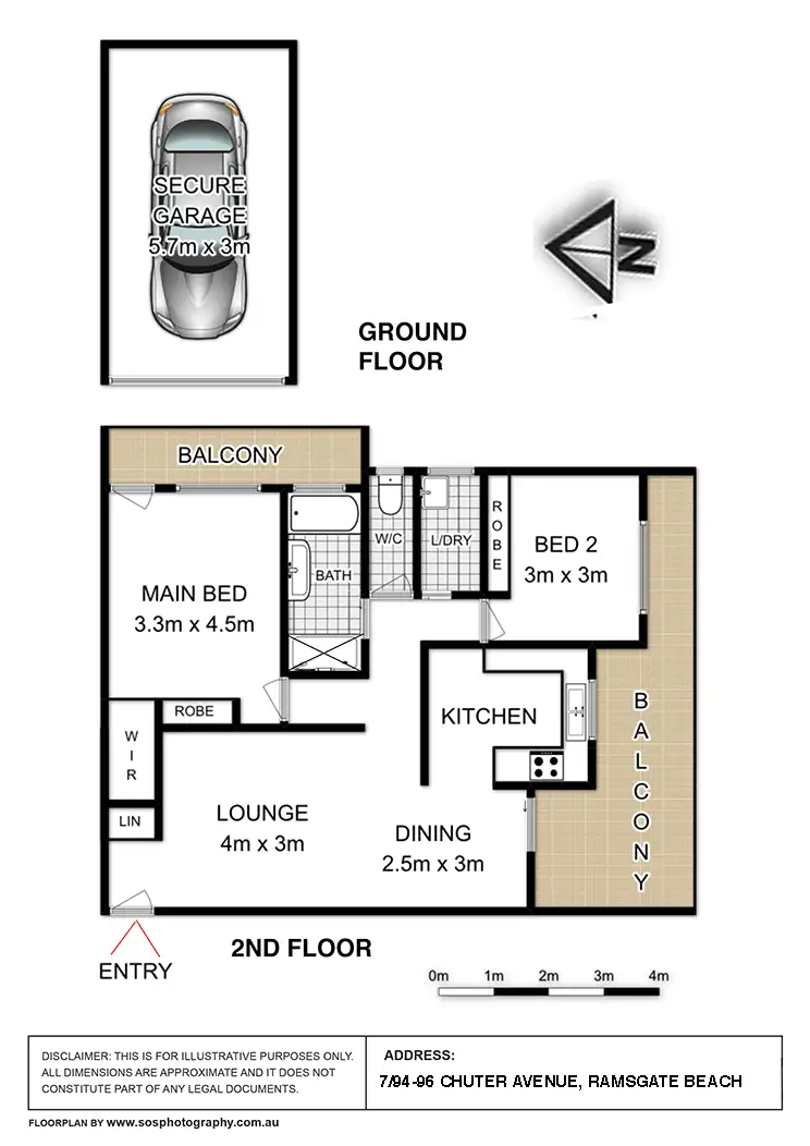 Floorplan of Homely unit listing, 7/94-96 Chuter Avenue, Ramsgate Beach NSW 2217