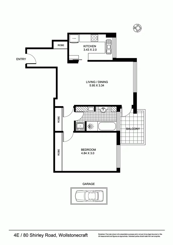 Floorplan of Homely apartment listing, 4E/80 Shirley Road, Wollstonecraft NSW 2065