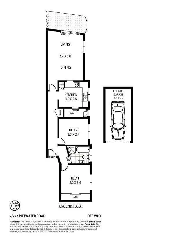 Floorplan of Homely unit listing, 2/777 Pittwater Road, Dee Why NSW 2099