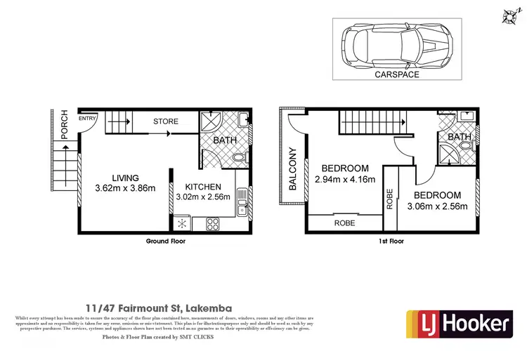 Floorplan of Homely townhouse listing, 11/47 Fairmount Street, Lakemba NSW 2195