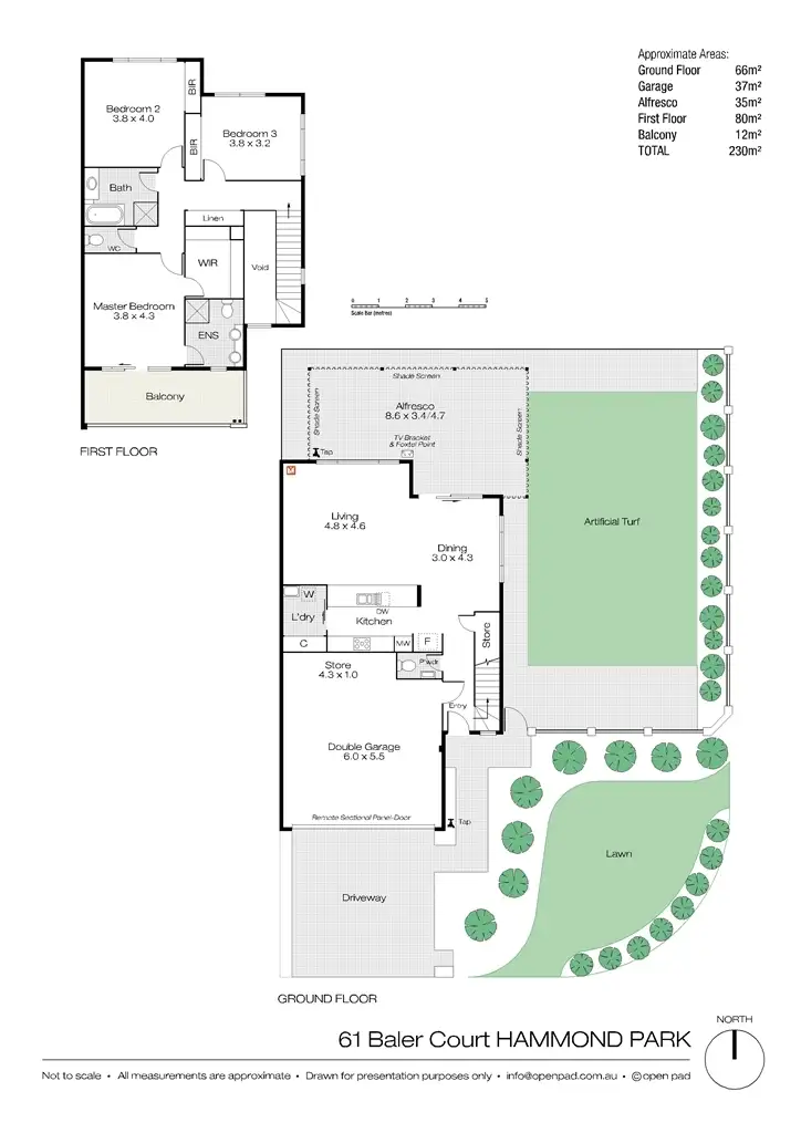 Floorplan of Homely townhouse listing, 61 Baler Court, Hammond Park WA 6164