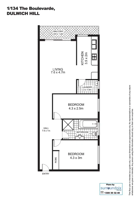 Floorplan of Homely unit listing, 1/134 The Boulevarde, Dulwich Hill NSW 2203
