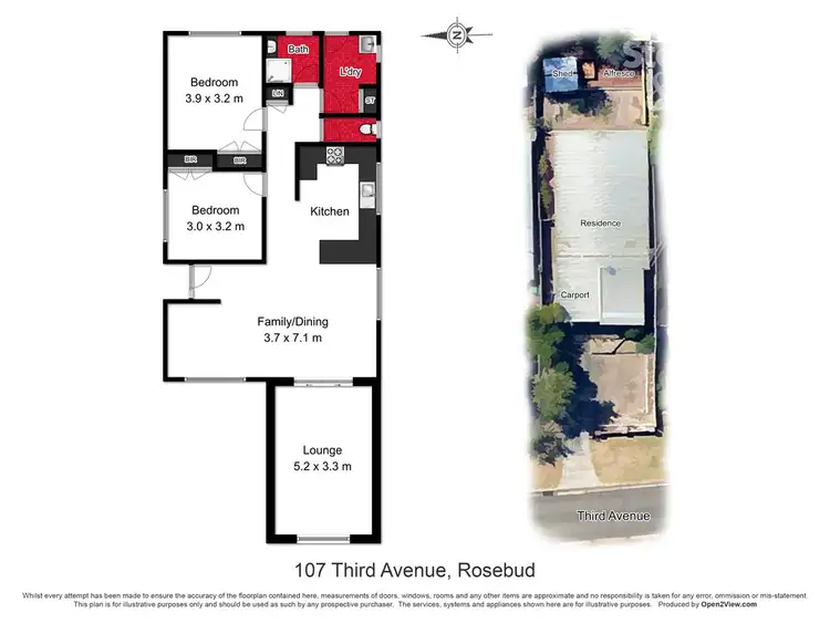 Floorplan of Homely house listing, 107 Third Avenue, Rosebud VIC 3939