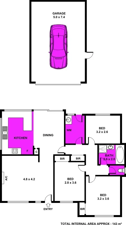 Floorplan of Homely house listing, 6 Owen Court, Corio VIC 3214
