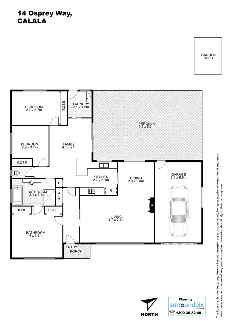 Floorplan of Homely house listing, 14 Osprey Way, Tamworth NSW 2340