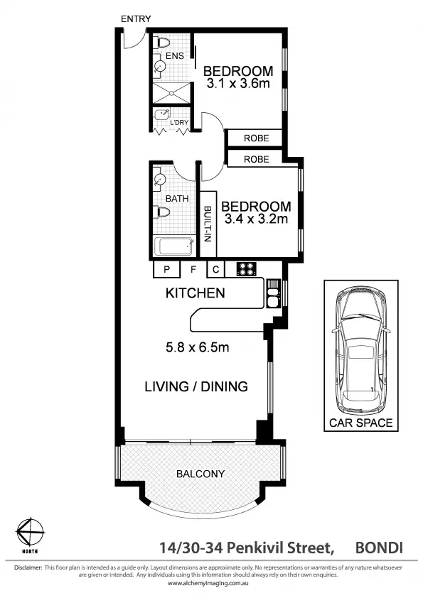 Floorplan of Homely apartment listing, 14/30-34 Penkivil Street, Bondi NSW 2026