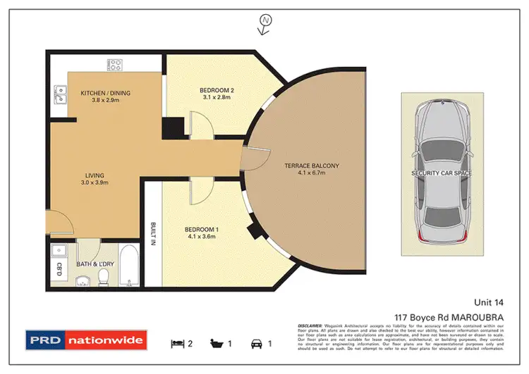 Floorplan of Homely unit listing, 14/117 Boyce Road, Maroubra NSW 2035