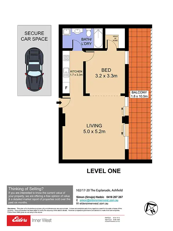 Floorplan of Homely unit listing, 102/17-20 The Esplanade, Ashfield NSW 2131