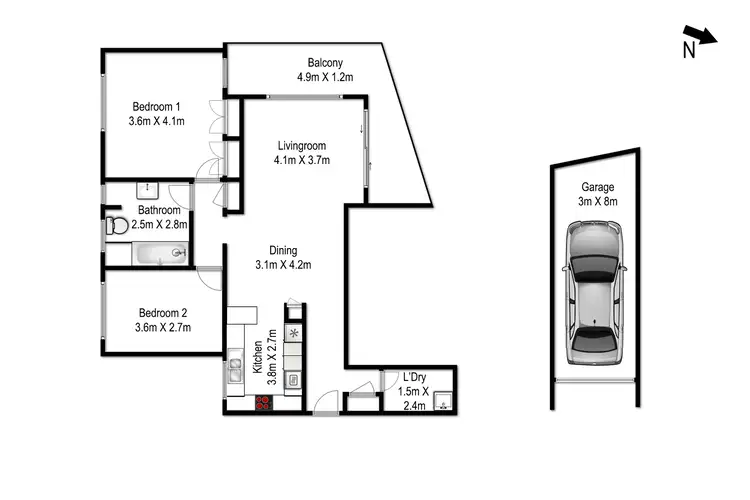 Floorplan of Homely apartment listing, 16/8-10 Wolseley Street, Drummoyne NSW 2047