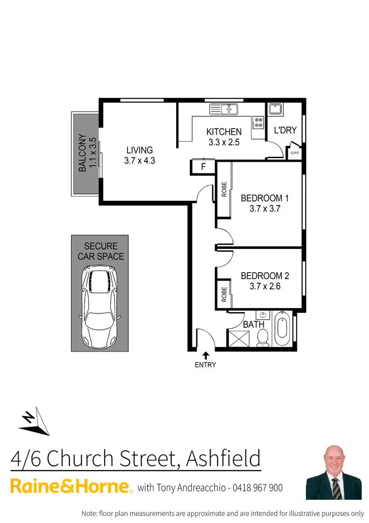 Floorplan of Homely unit listing, 4/6 Church Street, Ashfield NSW 2131