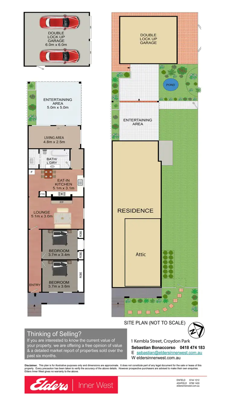 Floorplan of Homely semi-detached listing, 1 Kembla Street, Croydon Park NSW 2133