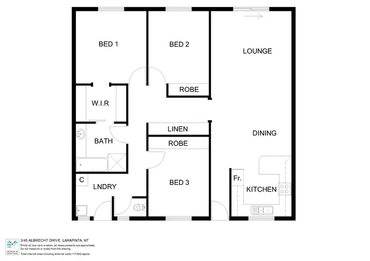 Floorplan of Homely unit listing, 3/45 Albrecht Drive, Larapinta NT 875