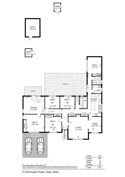 Floorplan of Homely house listing, 13 KENNINGTON ROAD, Hope Valley SA 5090