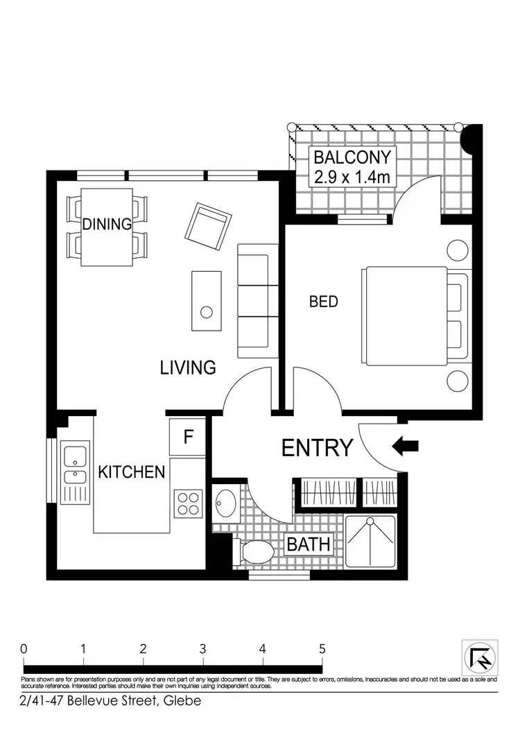 Floorplan of Homely apartment listing, 2/41-47 Bellevue Street, Glebe NSW 2037