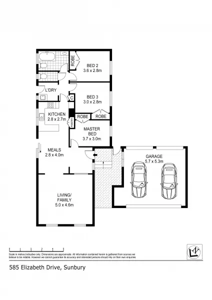 Floorplan of Homely house listing, 585 Elizabeth Drive, Sunbury VIC 3429