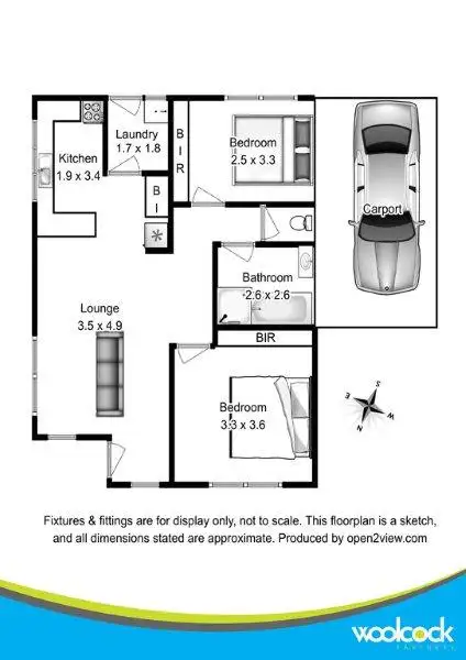 Floorplan of Homely unit listing, 1/14 Beatty St, Mowbray TAS 7248