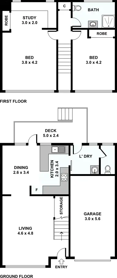 Floorplan of Homely townhouse listing, 69/19 Werona Ave, Padstow NSW 2211