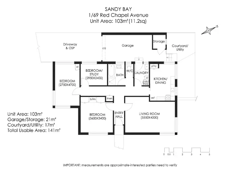 Floorplan of Homely unit listing, 1/69 Red Chapel Avenue, Sandy Bay TAS 7005