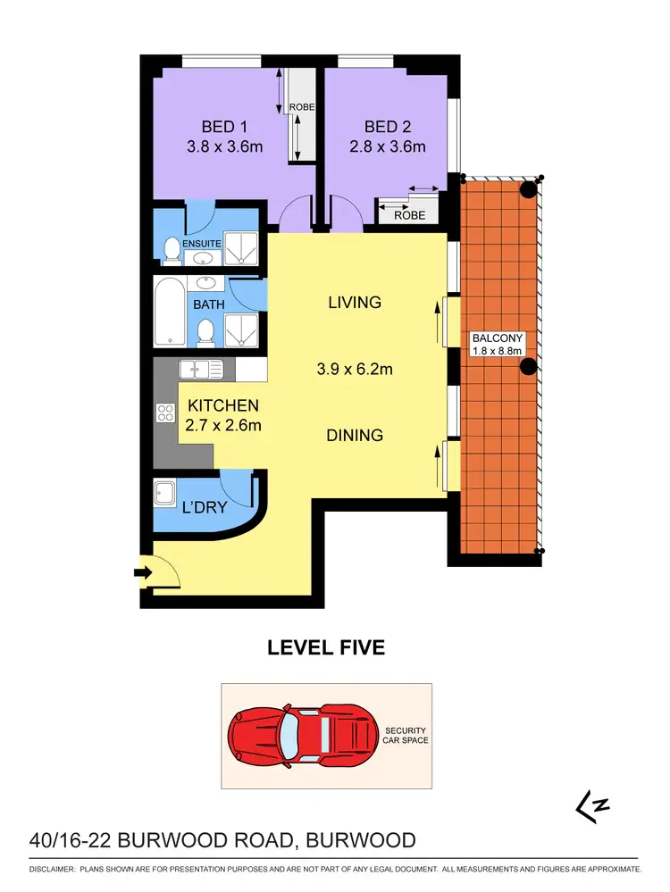 Floorplan of Homely apartment listing, 40/16-22 Burwood Road, Burwood NSW 2134