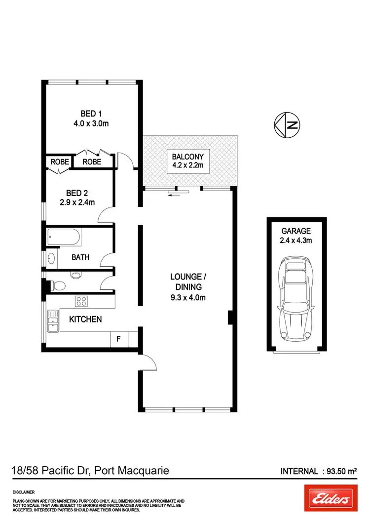 Floorplan of Homely unit listing, 18/58 Pacific Drive, Port Macquarie NSW 2444