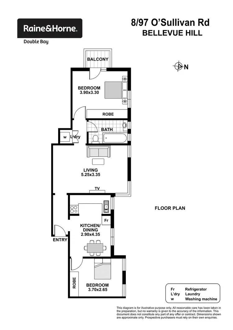 Floorplan of Homely apartment listing, 8/97 O'Sullivan Road, Bellevue Hill NSW 2023