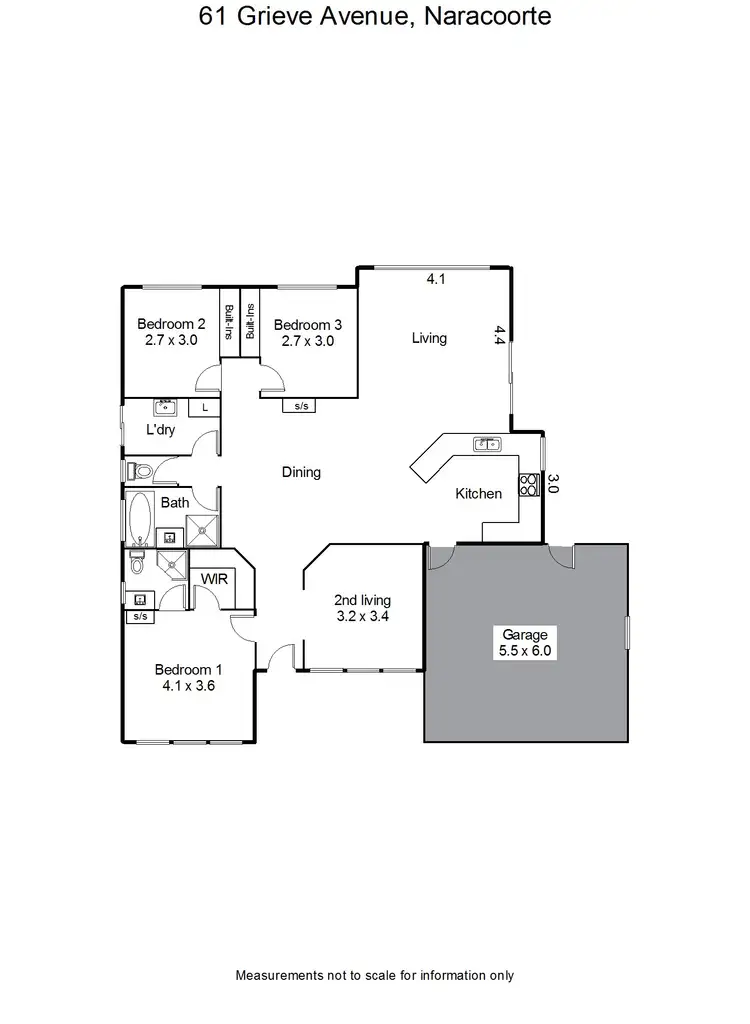 Floorplan of Homely house listing, 61 GRIEVE AVENUE, Naracoorte SA 5271