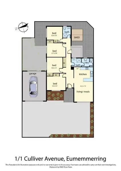 Floorplan of Homely unit listing, 1/1 CULLIVER AVENUE, Eumemmerring VIC 3177