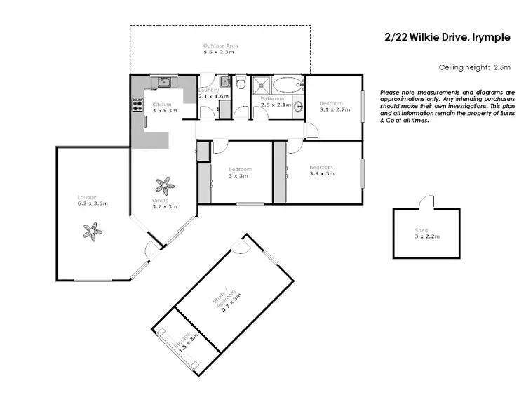 Floorplan of Homely townhouse listing, 2/22 Wilkie Drive, Irymple VIC 3498