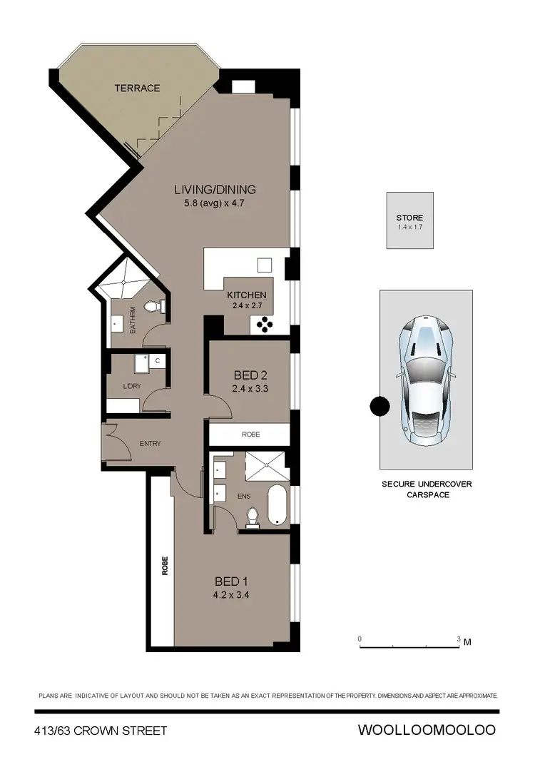 Floorplan of Homely apartment listing, 413/63 Crown Street, Woolloomooloo NSW 2011