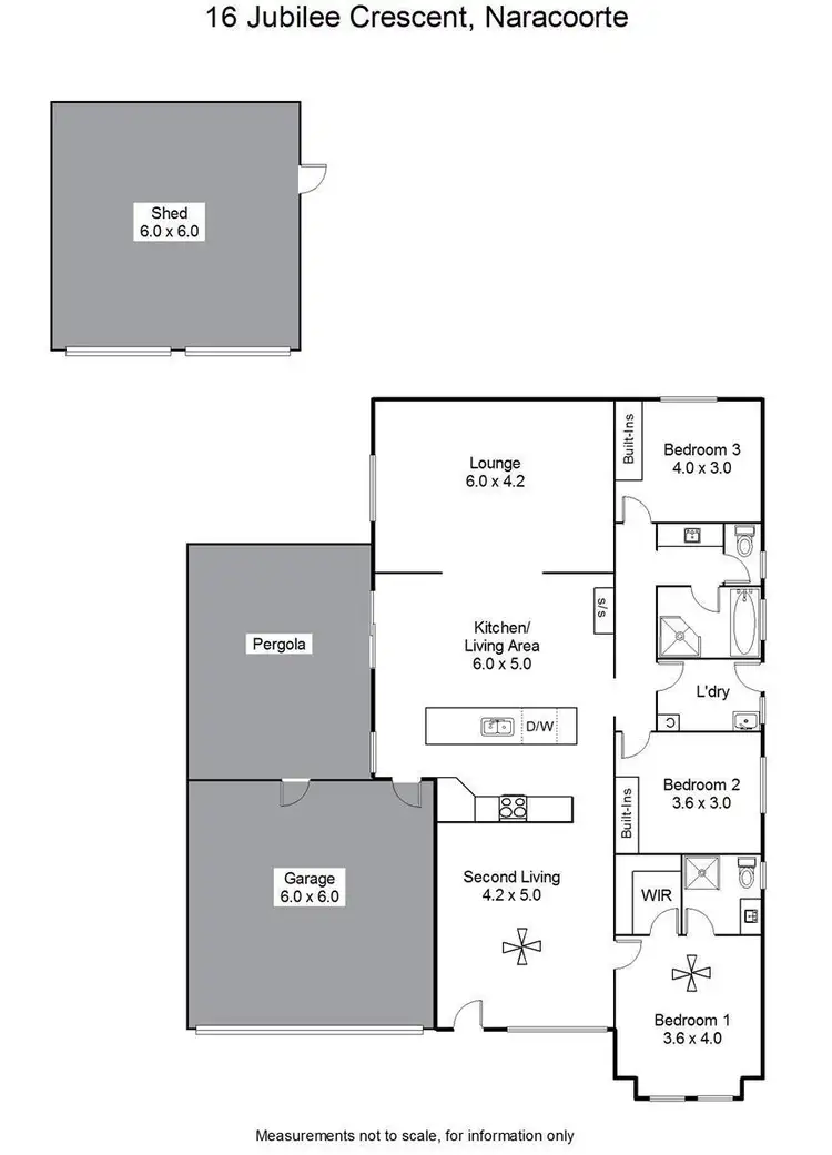 Floorplan of Homely house listing, 16 JUBILEE CRESCENT, Naracoorte SA 5271