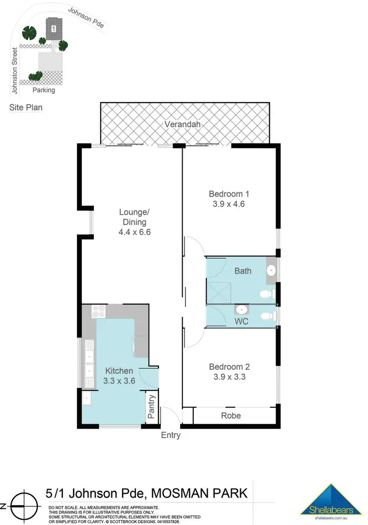 Floorplan of Homely unit listing, Apt 5/1 Johnson Parade, Mosman Park WA 6012