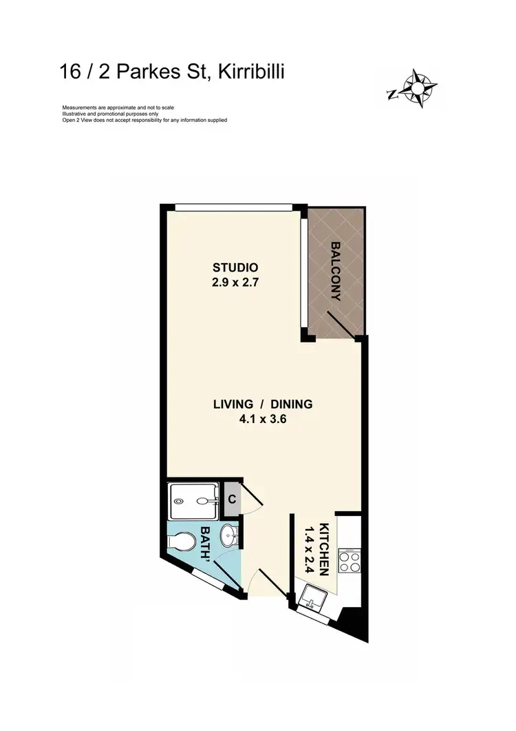 Floorplan of Homely apartment listing, 16/2 Parkes Street, Kirribilli NSW 2061