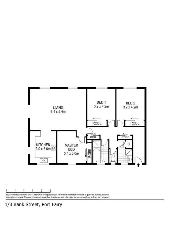 Floorplan of Homely apartment listing, 3/8 Bank Street, Port Fairy VIC 3284