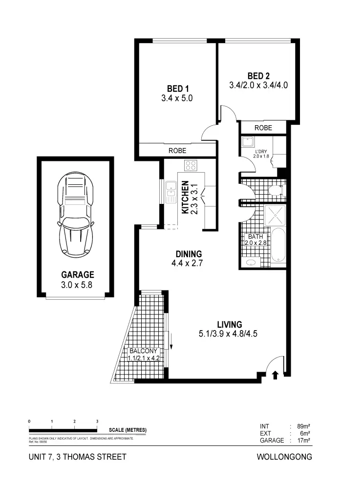 Floorplan of Homely unit listing, 7/3 Thomas Street, Wollongong NSW 2500