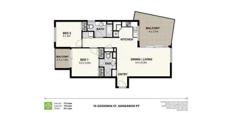 Floorplan of Homely apartment listing, 39/15 Goodwin Street, Kangaroo Point QLD 4169