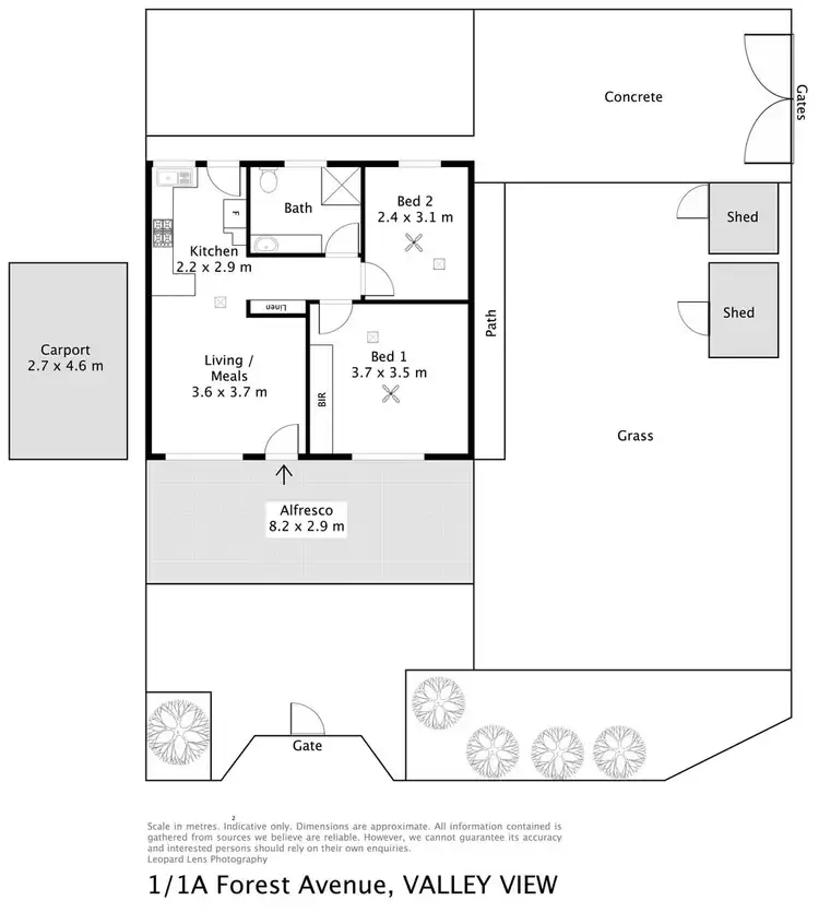 Floorplan of Homely unit listing, 1/1A Forrest Avenue, Valley View SA 5093