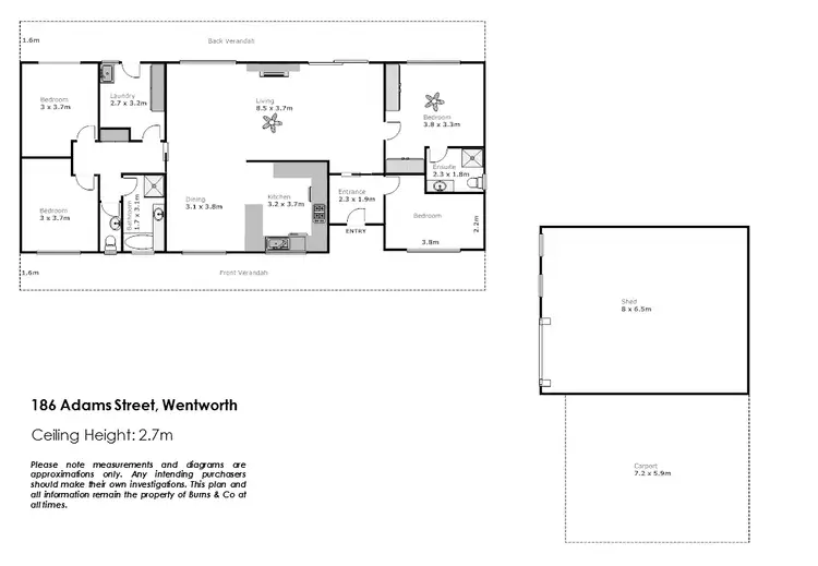 Floorplan of Homely house listing, 186 Adams Street, Wentworth NSW 2648