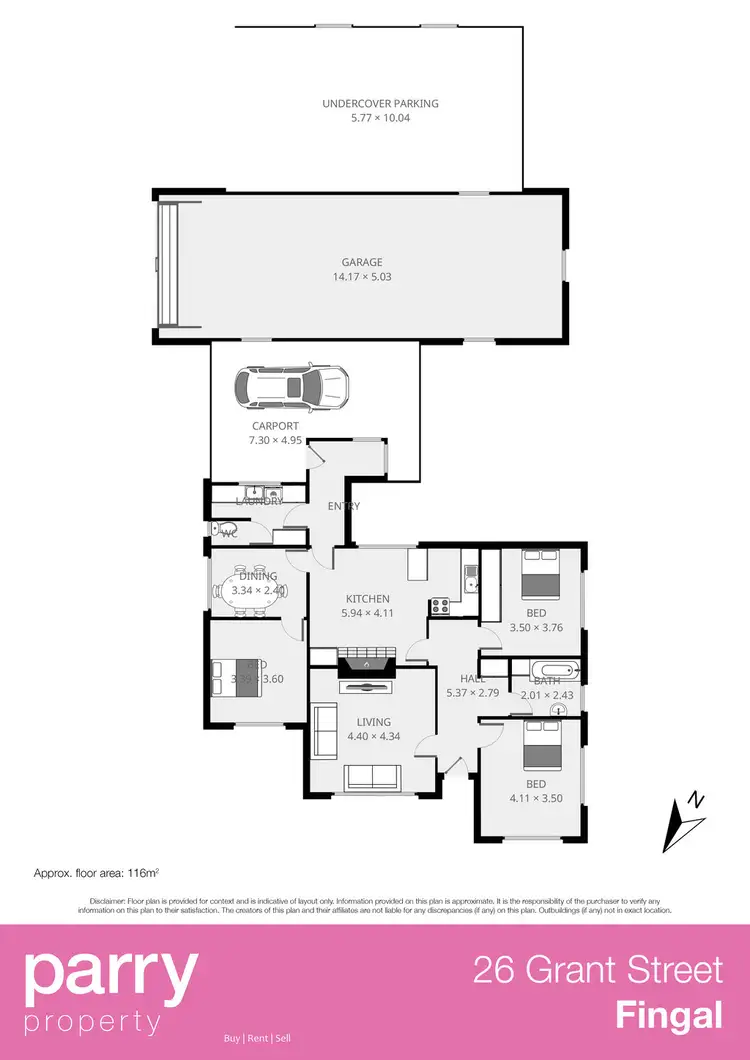 Floorplan of Homely house listing, 26 Grant Street, Fingal TAS 7214